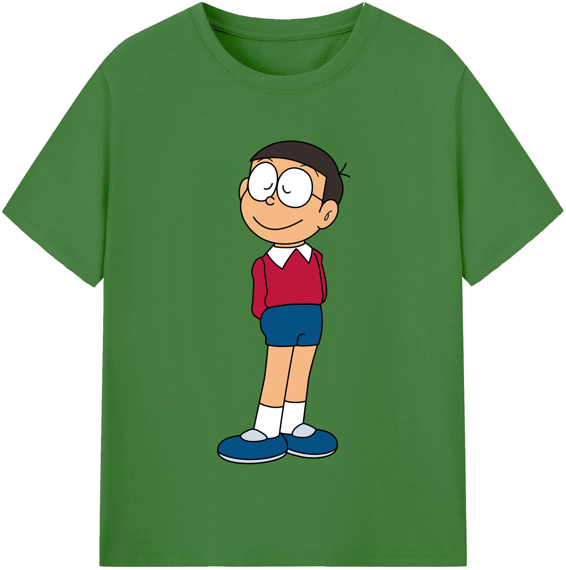 （画像用） ドラえもん 野比 のび太 Doraemon Nobita Nobi レディースカジュアルプリントTシャツ（綿100％）